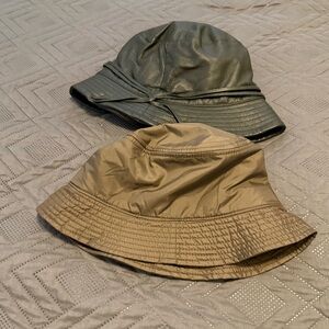 Newport News olive leather Stylish Bucket hat + cargo tan